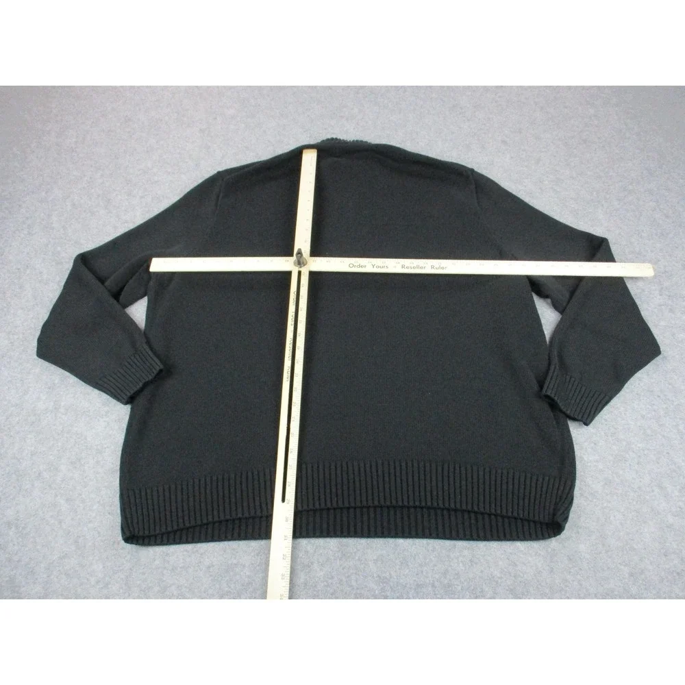 Polo Ralph Lauren Sweater Mens 4XL XXXXL Tall Black 1/4 Zip Mock Neck Pony